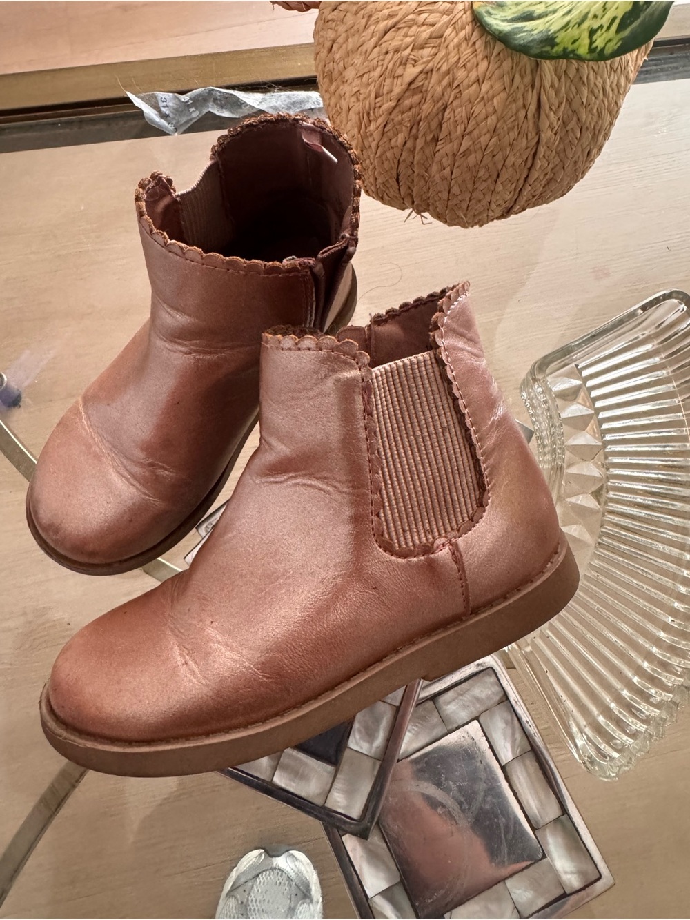 Old navygirl ' Metallic Rose Chelsea Boots - Kids Shoes